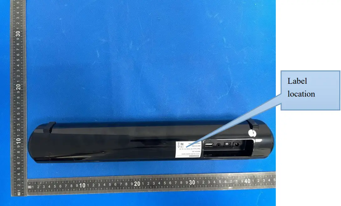 WOPET 2A6KK S60 2.0 CH Soundbar Speaker System - Label Location