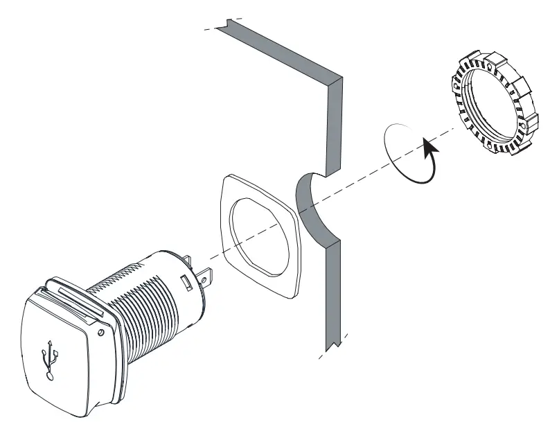 SC-USB-F2 Flip Pro Front Fit Bezel Fast Charge Dual USB Socket Installation Instruction
