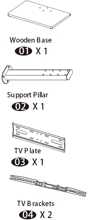 FORGING MOUNT HY4107 Wooden Base Universal TV Stand 01