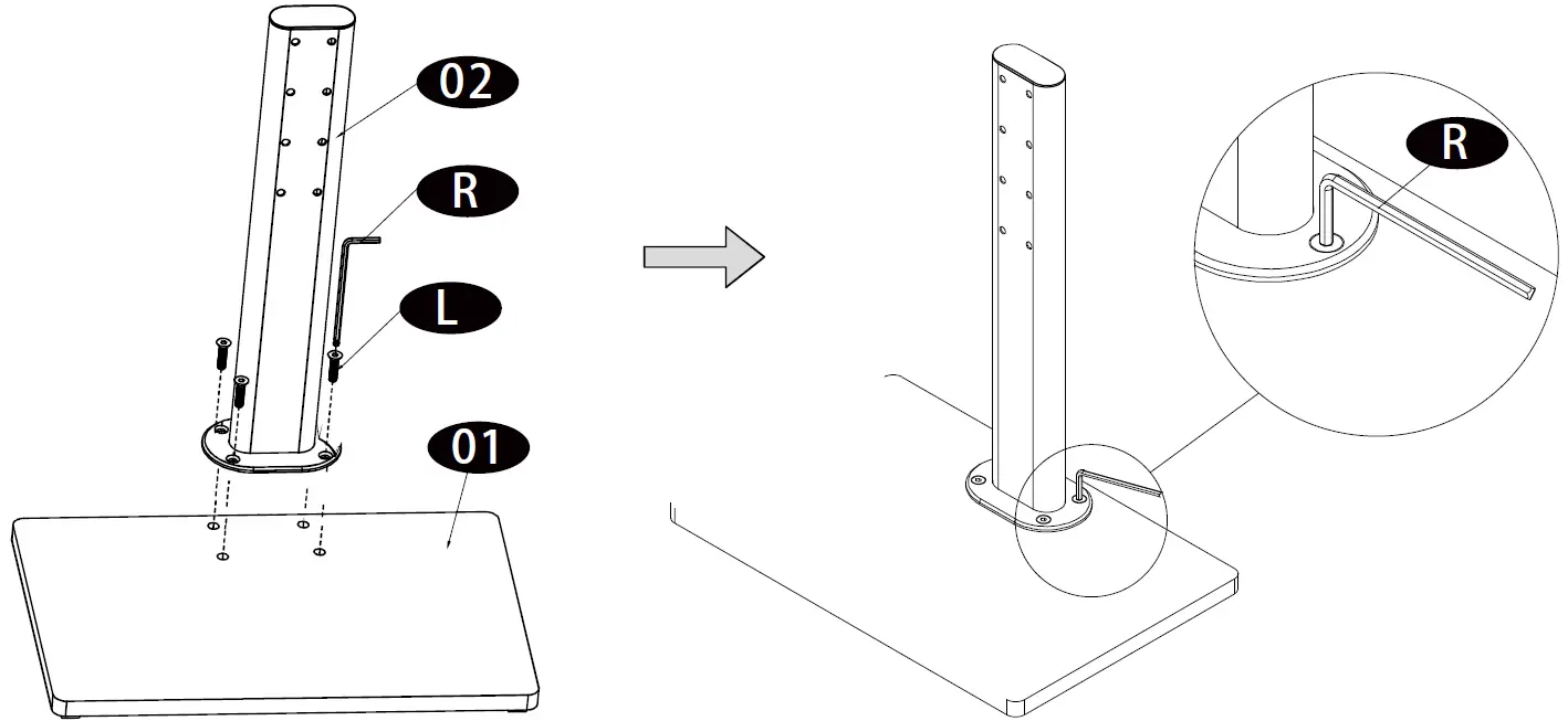 FORGING MOUNT HY4107 Wooden Base Universal TV Stand 04