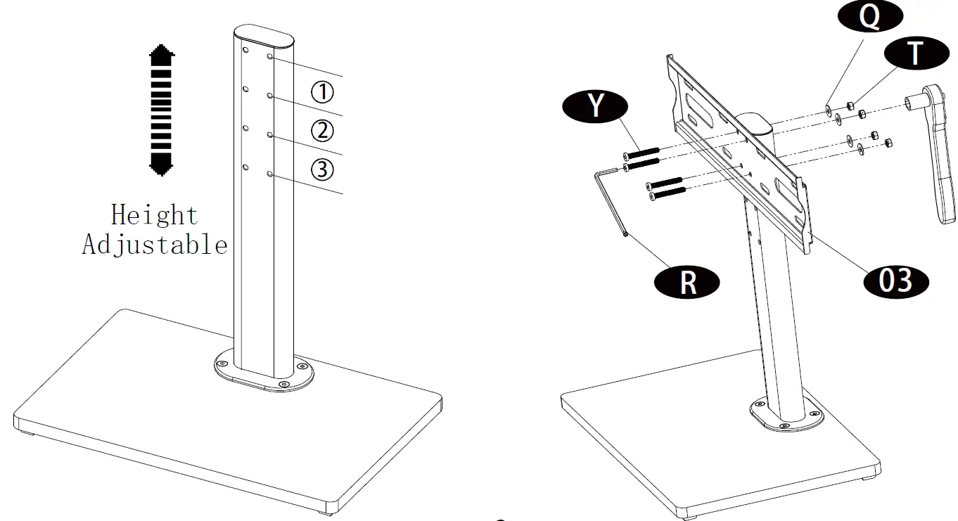 FORGING MOUNT HY4107 Wooden Base Universal TV Stand 12
