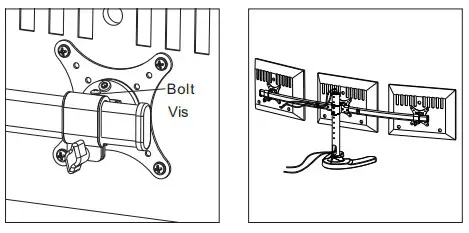 Adjust the monitors et manage the wires