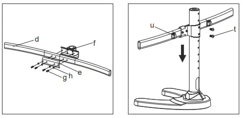 Assemble the ARM sets and install it on the pole