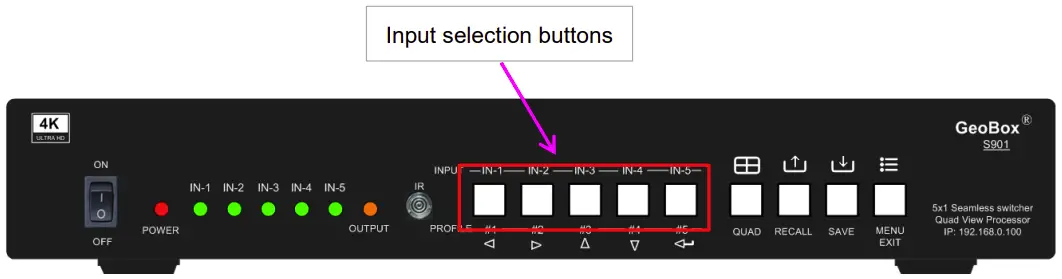 Switching for main input