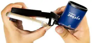 FIG 3 Instructions to attach your mobile phone to the scanner