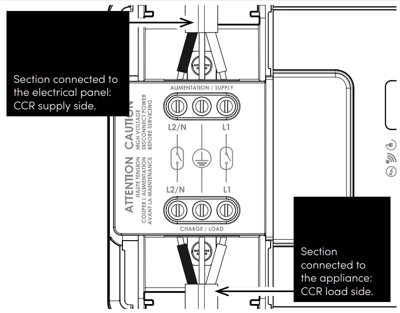 Installing the CCR on the unit’s power cable