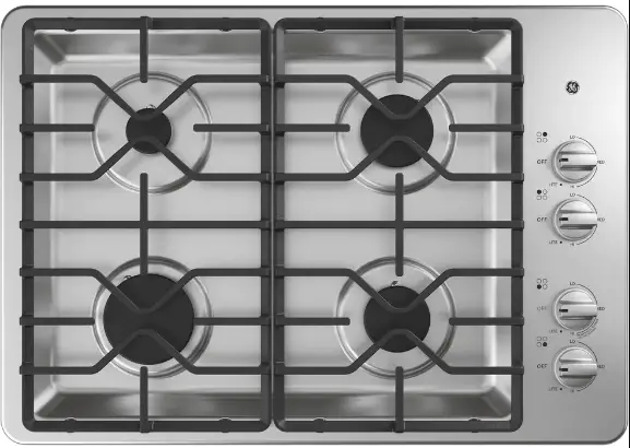 GE Profile PGP6030ST 30 Inch Built-In Gas Cooktop with Dishwasher-Safe Grates 03