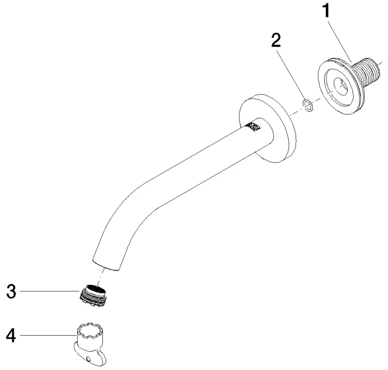 DORN BRACHT 13 801 660 06 Tub Spout for Wall Mounted