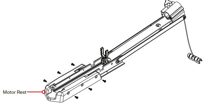 MINN KOTA 1355947 Edge 12V 45lb Thrust 45 inch Shaft Bow Mount Freshwater Trolling Motor - Temporarily remove the Phillips screws that fasten the motor rest
