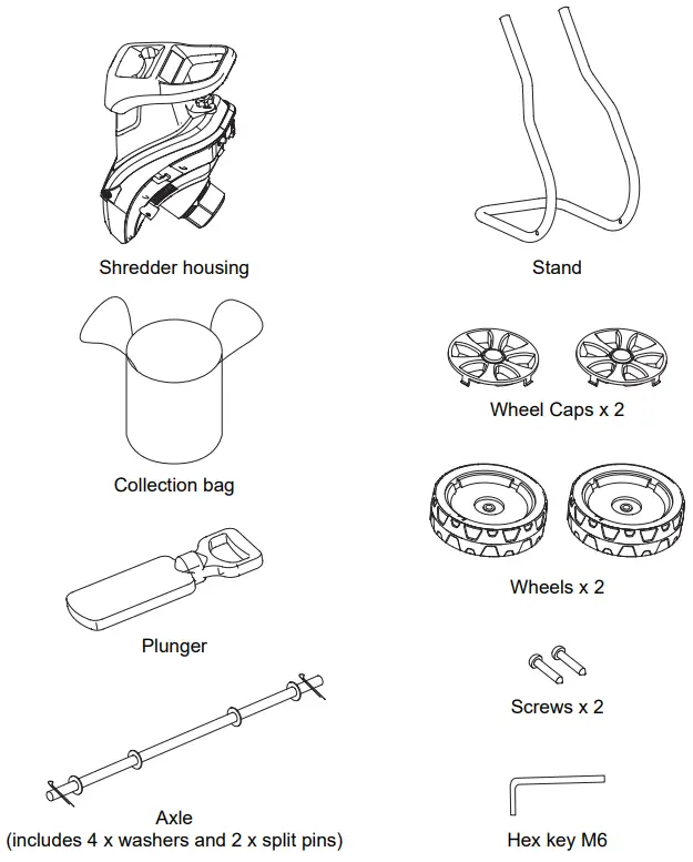 HAWKSMOOR 90496 2500W Electric Cutting Shredder - WHAT'S IN THE BOX