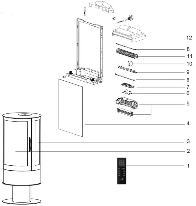 Solution Fires SLE42s Electric Stove by Capital Fireplaces - Exploded View