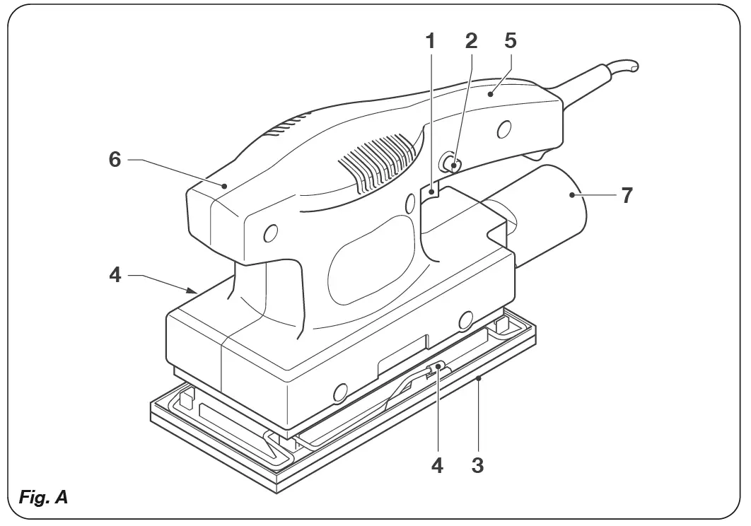 FERM PSM1027 Orbital Sander 135W with Sanding Papers 1