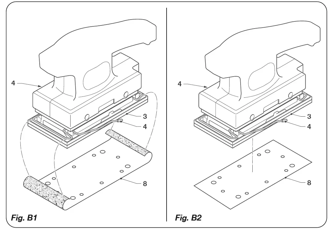FERM PSM1027 Orbital Sander 135W with Sanding Papers 2