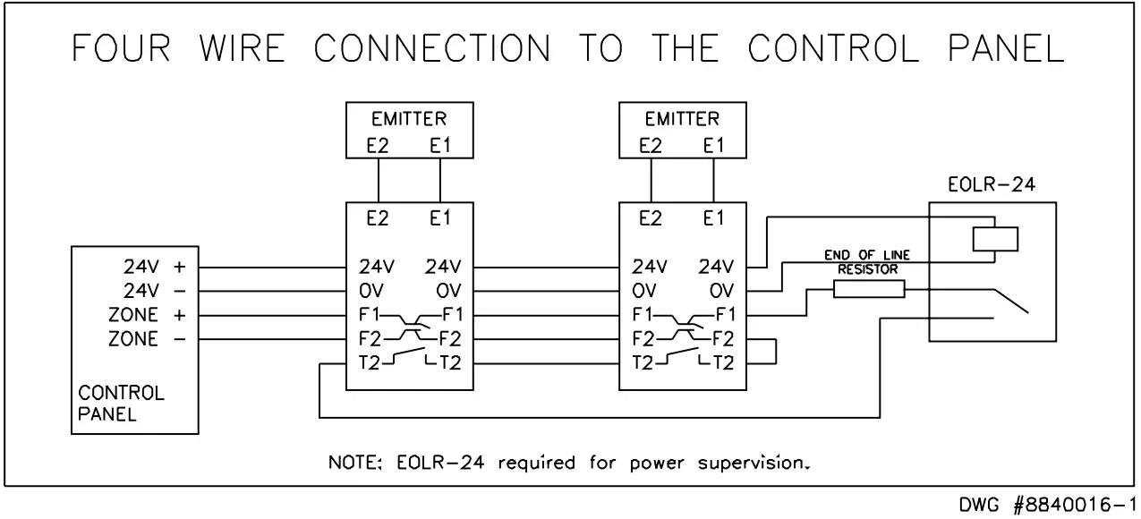 POTTER SPB-24N Projected Beam Smoke Detector - diagram