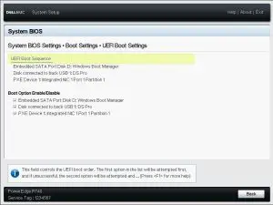 FIG 4 UEFI Boot Settings