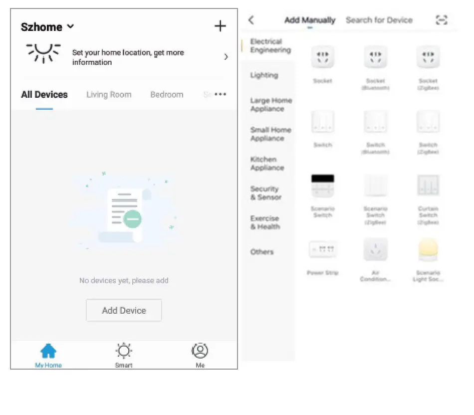 DENVER PLO-109 Outdoor Power Plug - Push “Add Device” or + in top of app, and choose “socket”, and follow on screen instructions