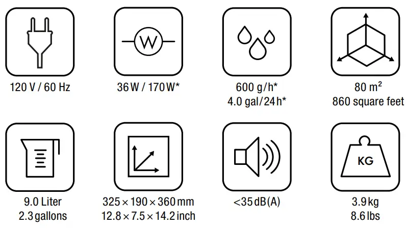 BONECO Ultrasonic Humidifier U700 - TECHNICAL