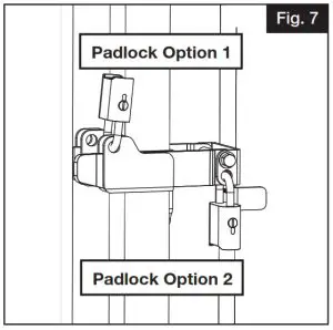 Barrette Y-LATCH KIT--Fig 6 Y-latch installation should use padlock option 2