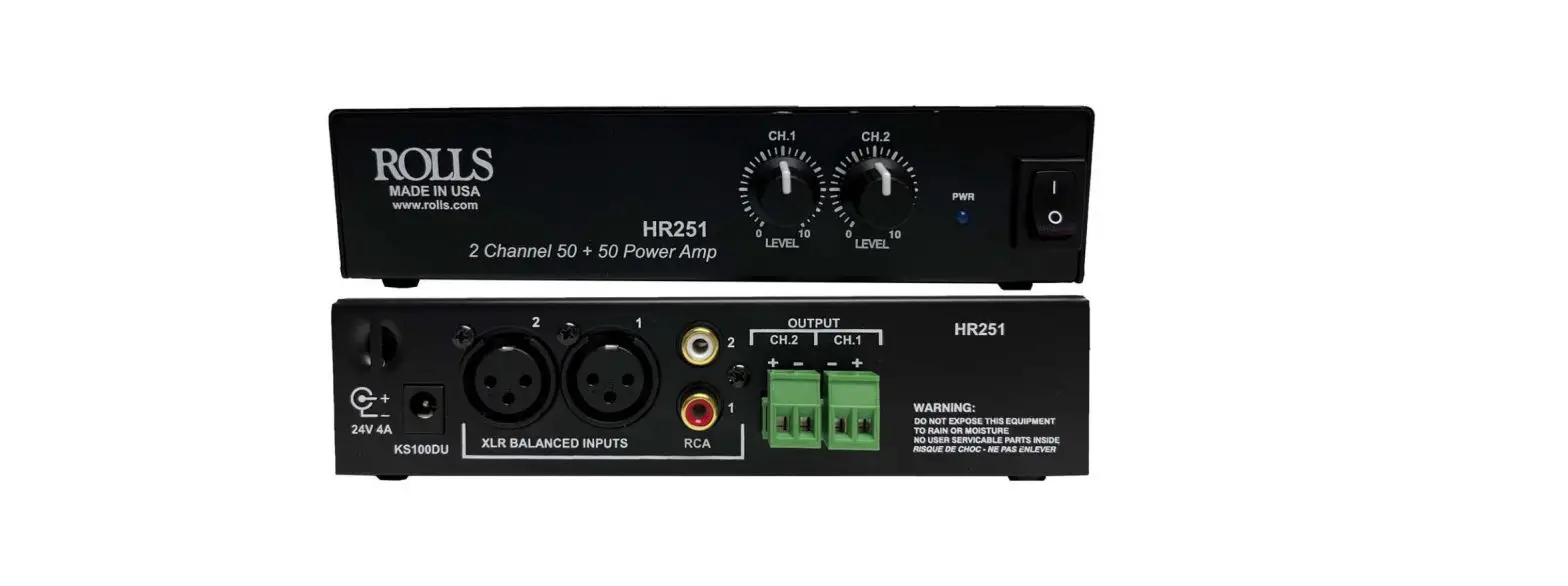 Rolls Hr251 50 + 50 Watt Power Amplifier User Guide Rolls Hr251 50 + 50 Watt Power Amplifier User Guide