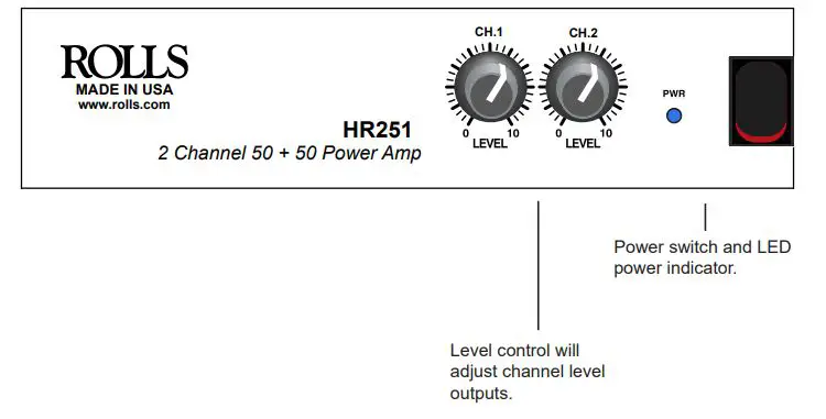 ROLLS HR251 50 + 50 Watt Power Amplifier fig2
