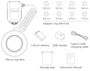 FLASHPOINT MF R76 Macro Ring Flash - What's in the Box