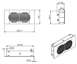autoterm FR058 CHX Water Heater Matrix -Dimensions