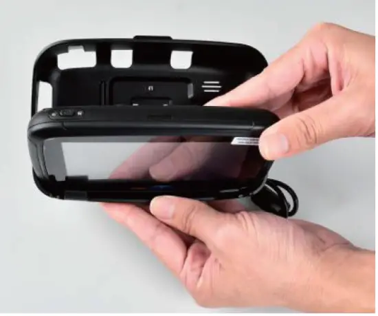 Install the device to the cradle