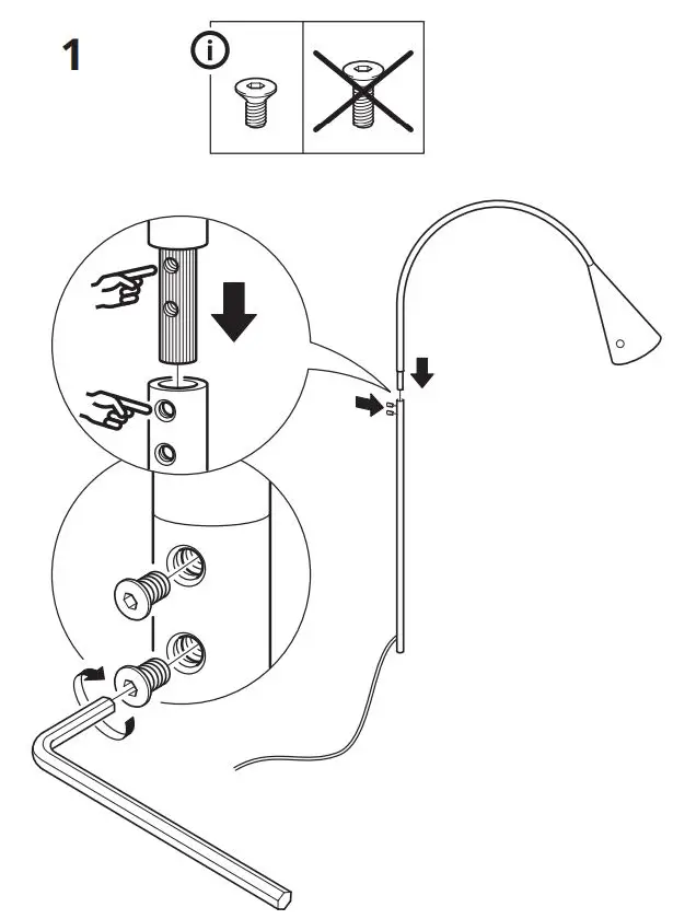 IKEA 003.965.86 DELAKTIG LED Floor Lamp Instruction Manual - Installation 1