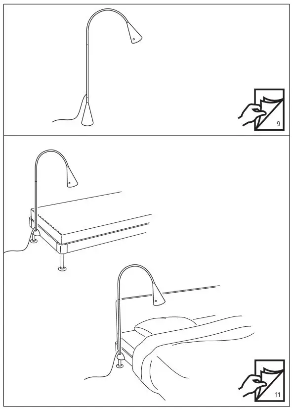 IKEA 003.965.86 DELAKTIG LED Floor Lamp Instruction Manual - Installation 1a