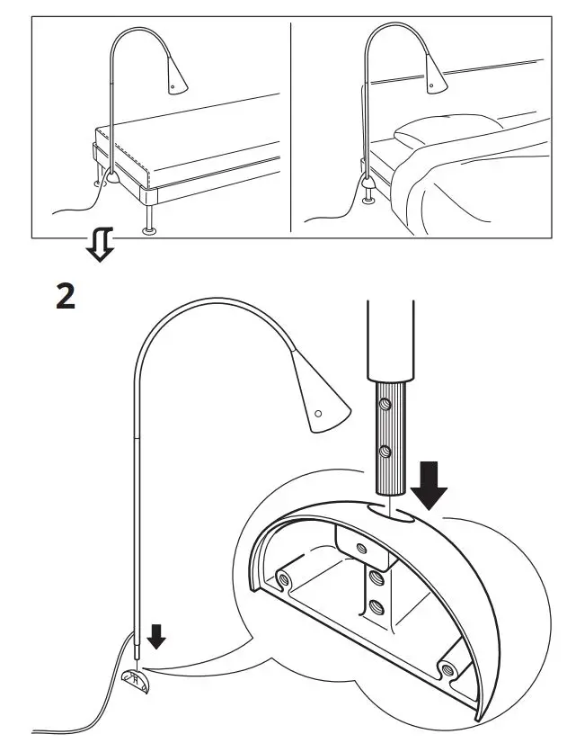IKEA 003.965.86 DELAKTIG LED Floor Lamp Instruction Manual - Installation 2b
