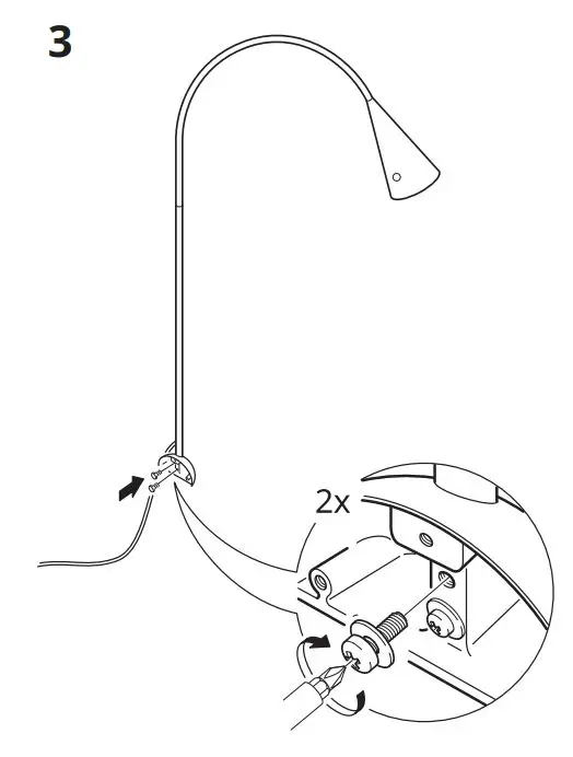 IKEA 003.965.86 DELAKTIG LED Floor Lamp Instruction Manual - Installation 3