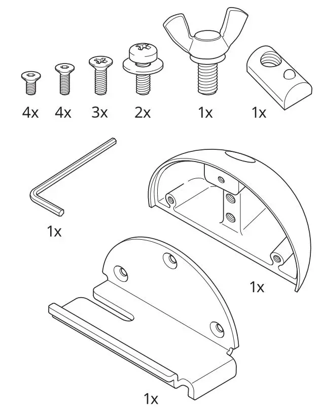 IKEA 003.965.86 DELAKTIG LED Floor Lamp Instruction Manual - Screws