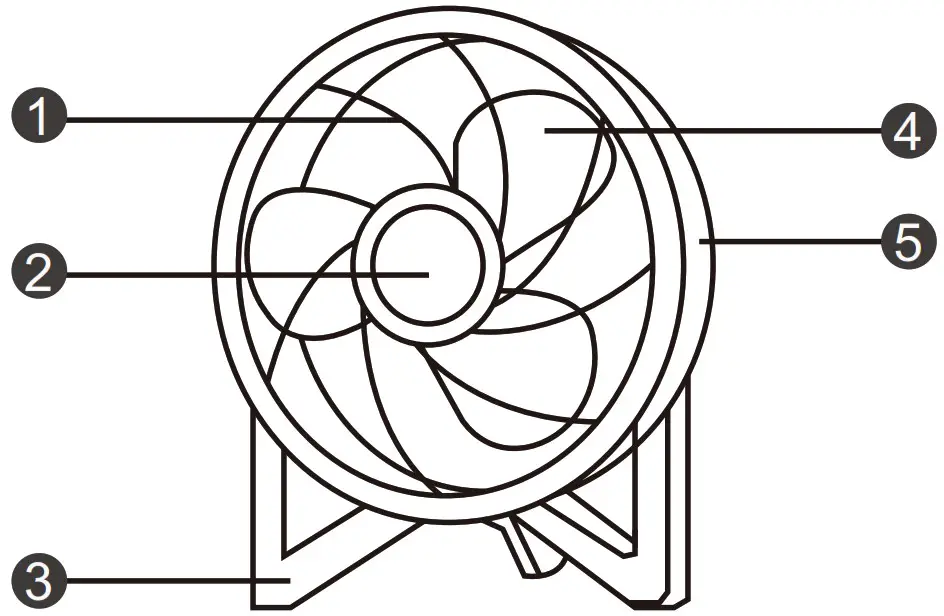 Dr Prepare DDF 0BKDF6 8 Inch Portable Table Fan - IDENTIFYING PARTS