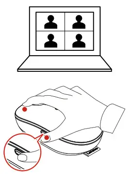 Lenovo MB605T Go Multi-Device Wireless Mouse - Show Teams Window