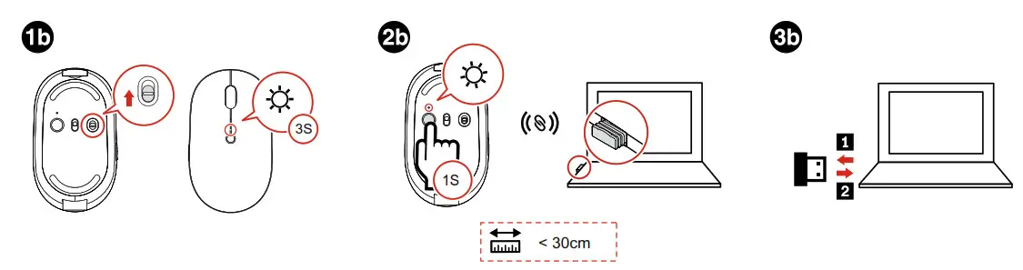 Lenovo MB605T Go Multi-Device Wireless Mouse -Unified Receive 4