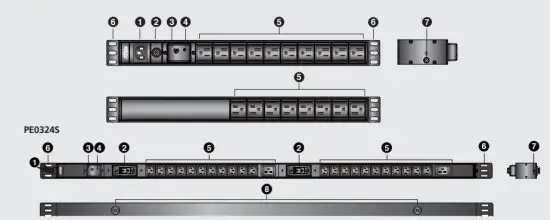 ATEN PE0118S 1U Basic PDU with Surge Protection - figure 1