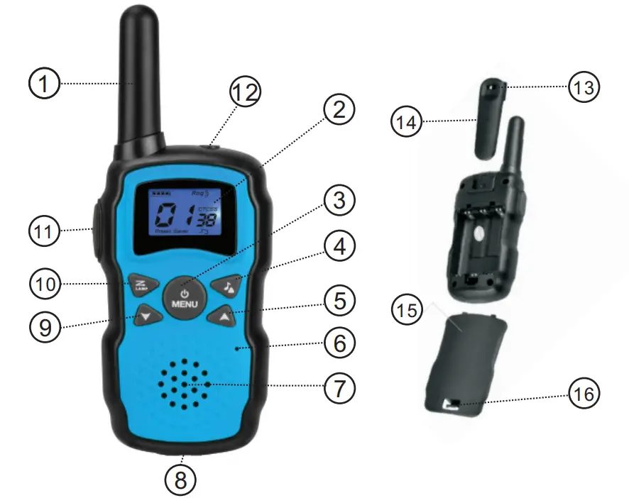 Changtaiwei Electronic M-8B Walkie Talkie - parts