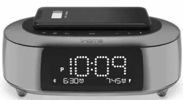 iHOME iBTW281V2 TimeBoost Glow Wireless Charging LED Color Changing-