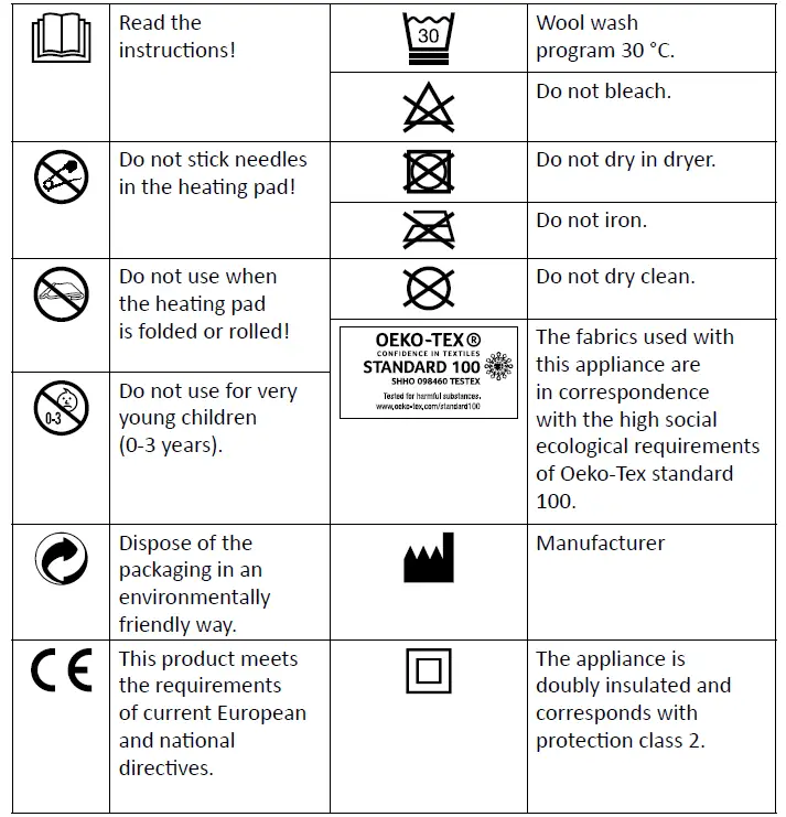 TOMADO THPO402G Heating Pad fig 1