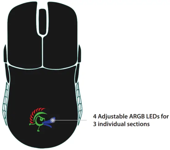 Ducky DMFE20O-OAAPA7B Feather Ultralight Gaming Mouse - Adjustable