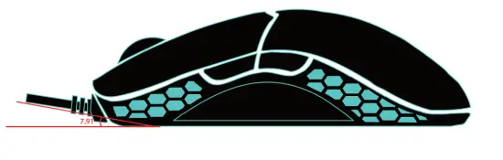 Ducky DMFE20O-OAAPA7B Feather Ultralight Gaming Mouse - cable