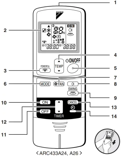 DAIKIN FT13BV1LS Room Air Conditioner - Remote Controller