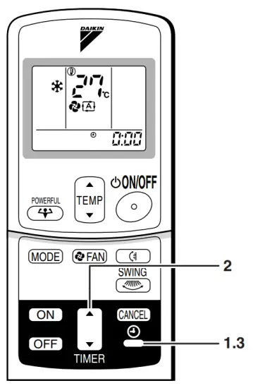 DAIKIN FT13BV1LS Room Air Conditioner - clock