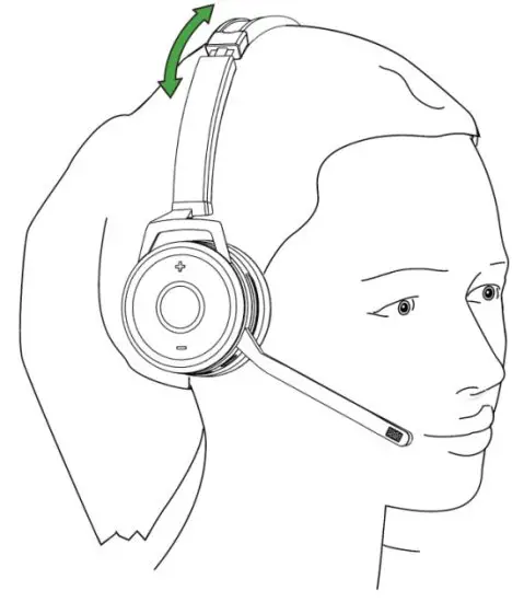 Xiamen Vbet Electronic 9605E Bluetooth Headset - adjust the headband