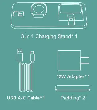 Chargers DI-158D-BL 3-in-1 Charging Station 1