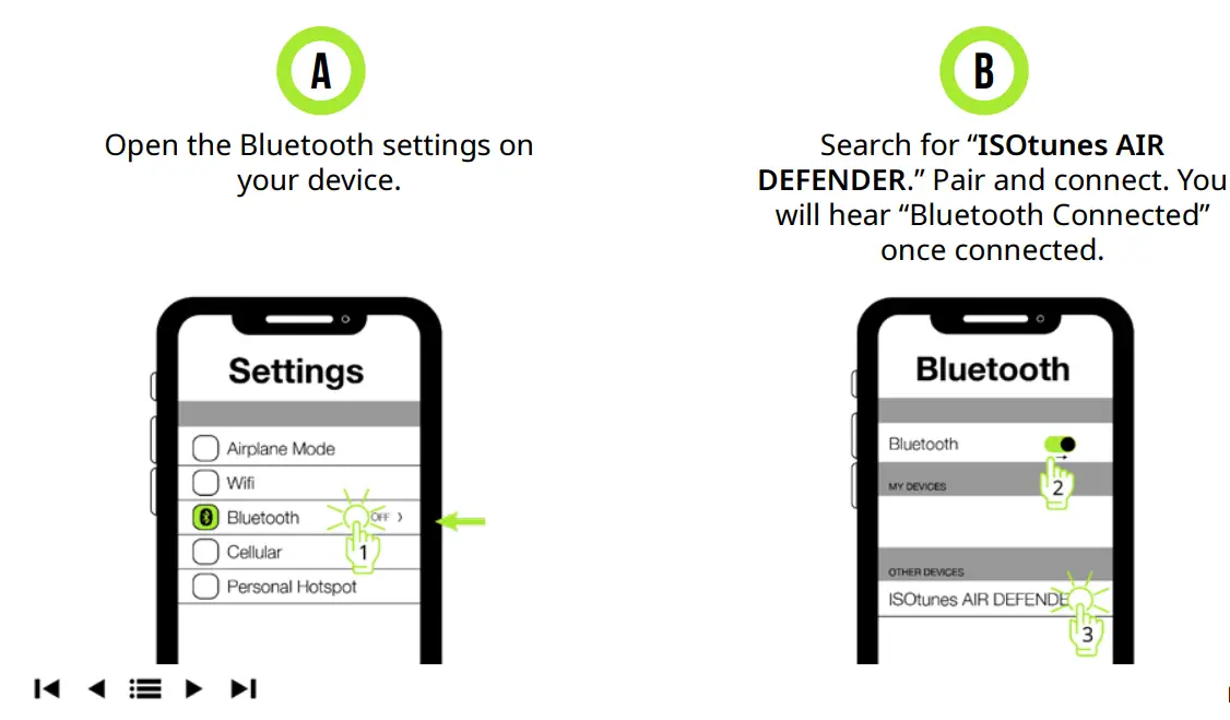 ISOtunes AirDefender Earmuff Headphone User Manual - Bluetooth Pairing