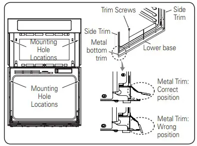 Combination Wall Oven Installation Guide the oven side