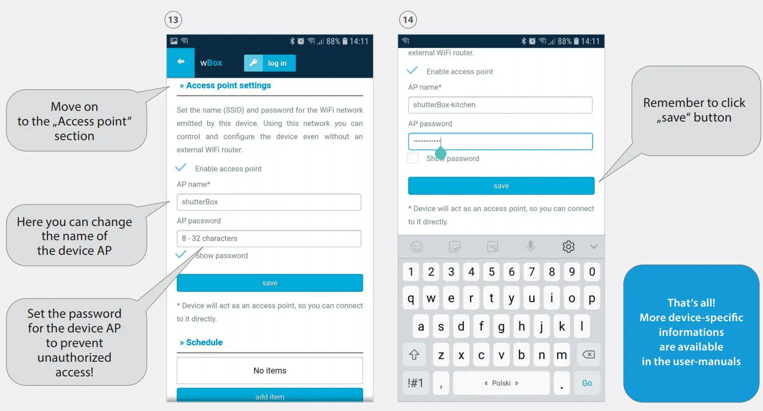 APPs Settings For wBox Devices User Guide - Access point settings
