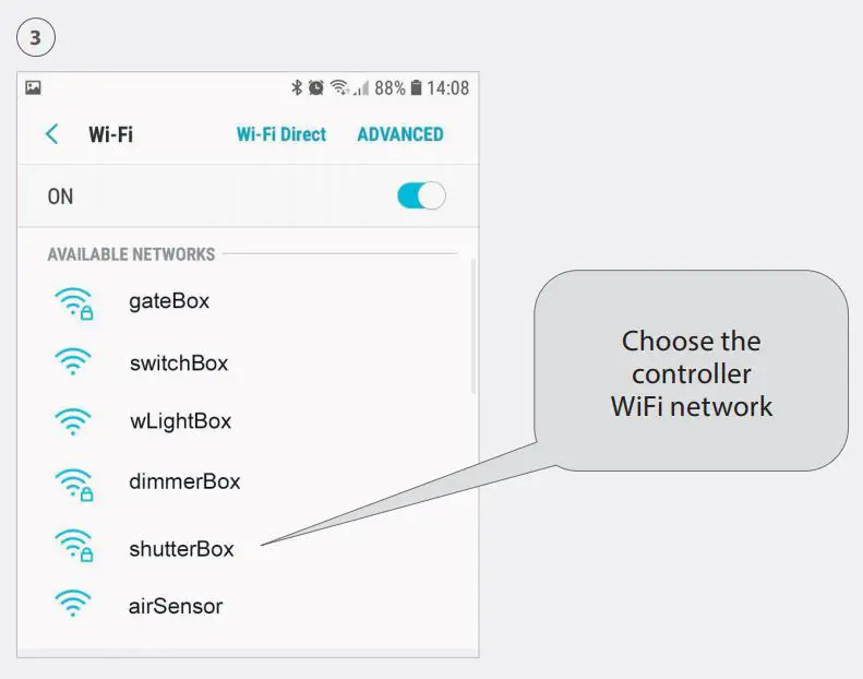 APPs Settings For wBox Devices User Guide - Choose the Controller Wifi network