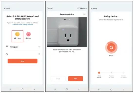 Adding a device EZ / AP mode